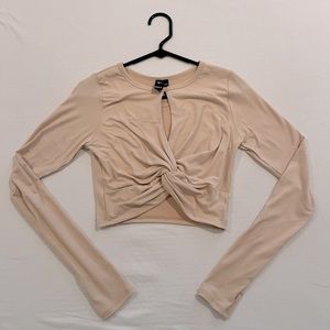 Windsor Cream Crossover Crop Top - Size M